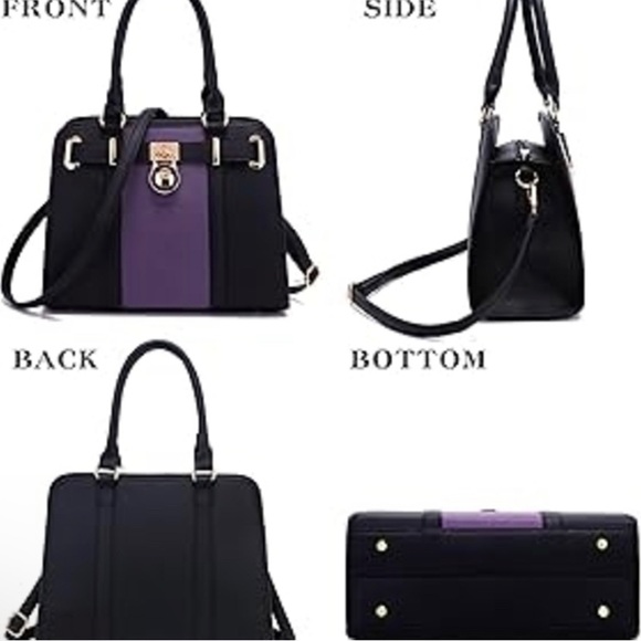 Elegant Black and Purple Handbag - Picture 7 of 7